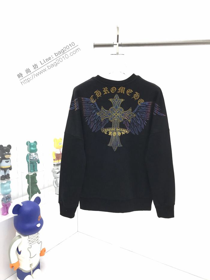Chrome Hearts男裝 克羅心秋冬新款火焰燙鑽翅膀衛衣  ydi3050
